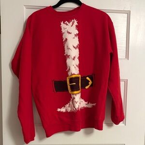 Hanes Red Santa Belt Crewneck Sweater